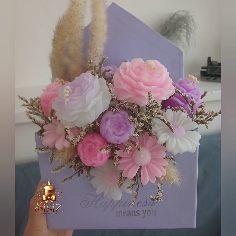 باکس گل شمع مدل باران کد 44