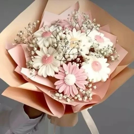 دسته گل شمع بابونه مدل باران کد 11