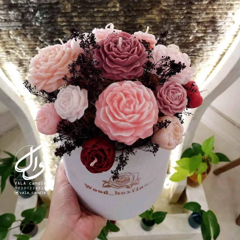 باکس گل شمع مدل باران کد 21
