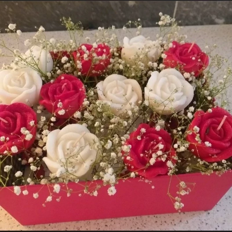 باکس گل شمع مدل باران کد 17