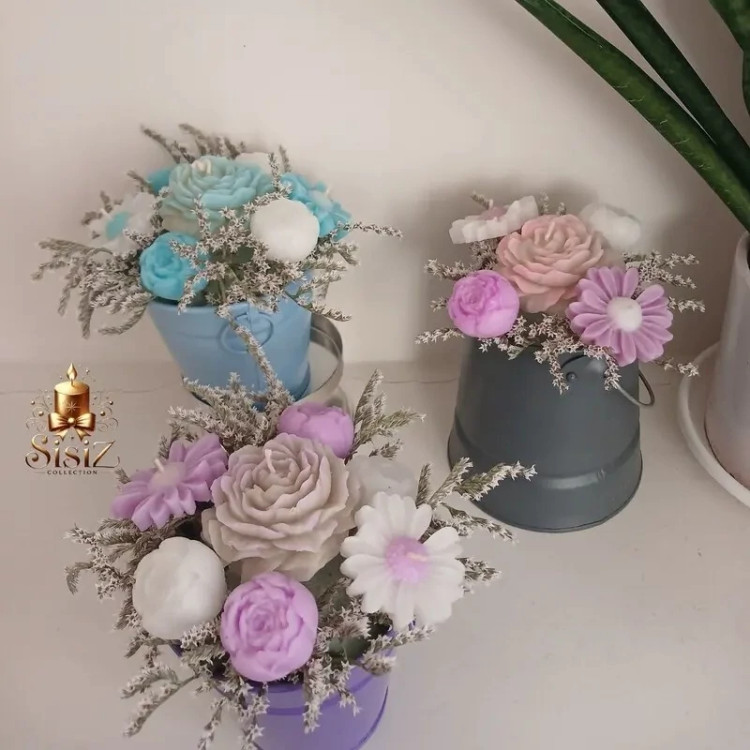 باکس گل شمع رز آلاله بابونه مدل باران کد 10