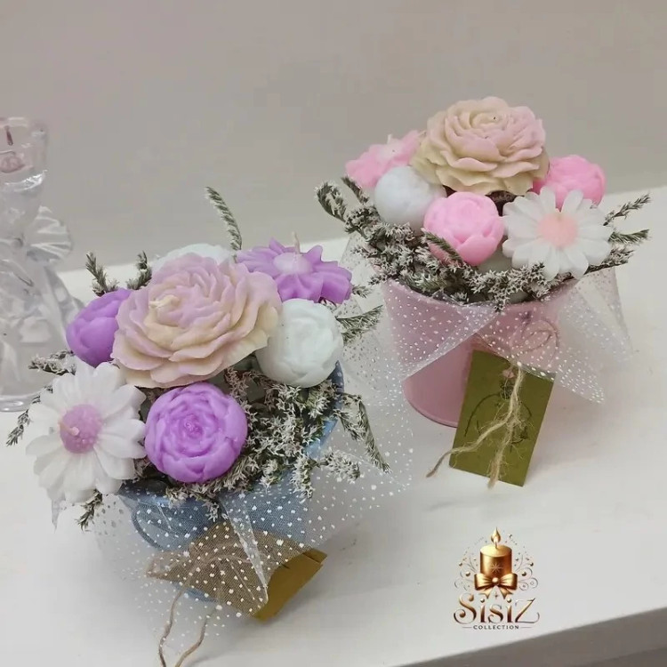 باکس گل شمع رز آلاله بابونه مدل باران کد 10