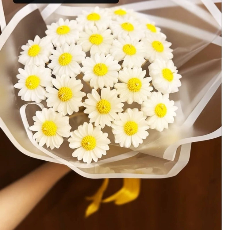 دسته گل شمع بابونه مدل باران کد 8
