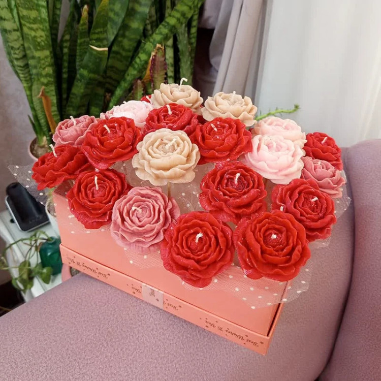 باکس گل شمع رز بابونه آلاله مدل باران کد 5
