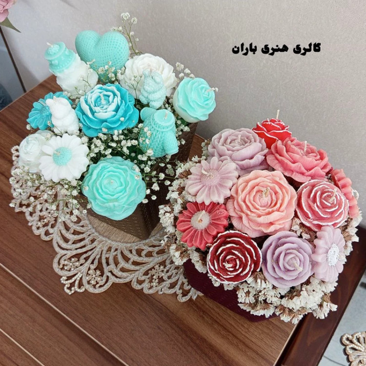 باکس گل شمع رز بابونه آلاله مدل باران کد 4