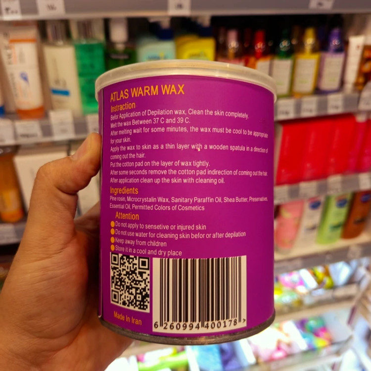 موم اپیلاسیون وکس گرم اطلس 700 گرمی کنسروی طلا
