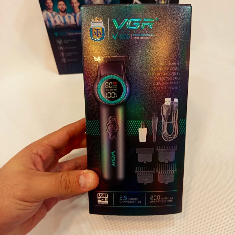 ماشین خط زن ریش تراش vgr 990 یک سال ضمانت شارژی