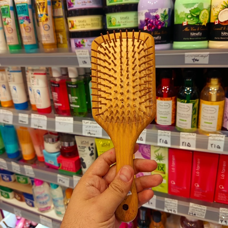 برس مو چوبی برند DD بامبو سایز 3