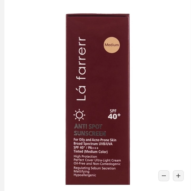کرم ضد آفتاب لافارر ضد لک رنگی متوسط SPF40 مناسب پوست چرب و آکنه دار حجم 40 میلی لیتر