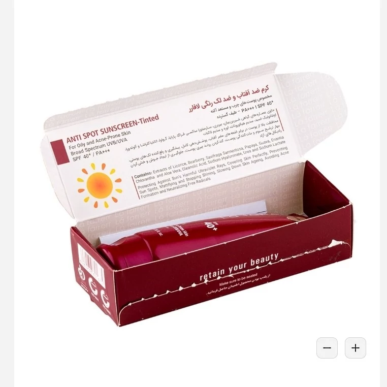 کرم ضد آفتاب لافارر ضد لک رنگی متوسط SPF40 مناسب پوست چرب و آکنه دار حجم 40 میلی لیتر