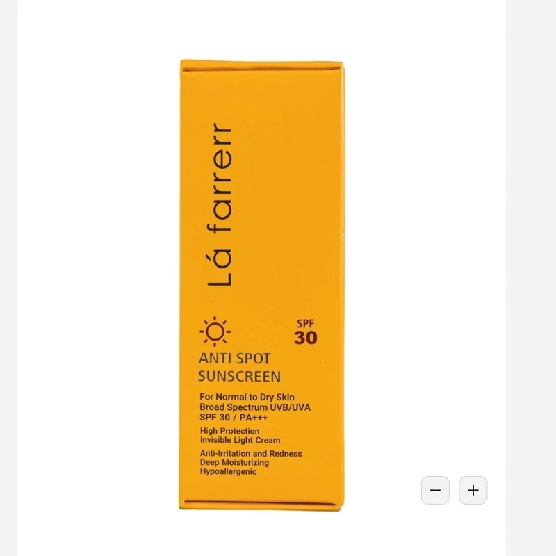 ضد آفتاب لافارر بی رنگ مدل SPF30 مناسب پوست خشک و نرمال حجم 40 میلی لیتر