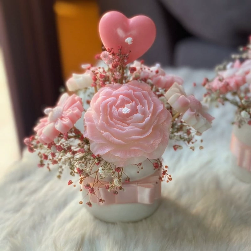 باکس گل شمع رز بابونه آلاله مدل باران کد 2