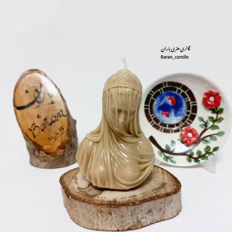 شمع دست ساز آریانا رنگ یاسی9 سانت کد 6