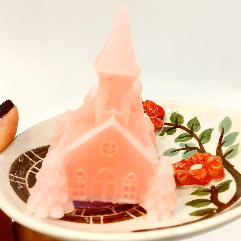 شمع دست ساز مدل خونه یاسی7 سانت کد 68