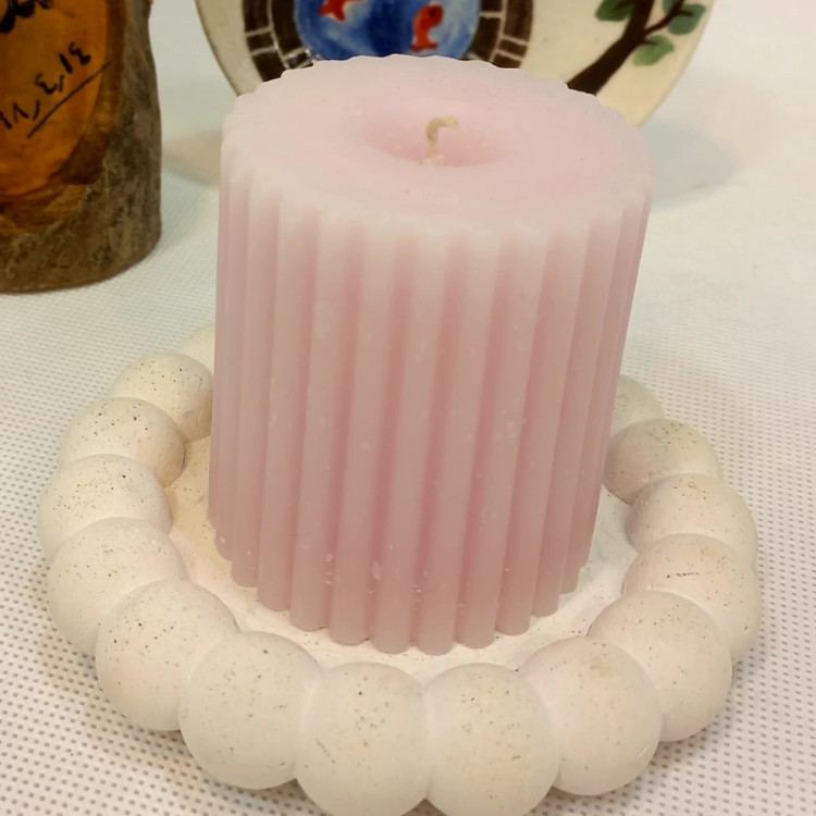 شمع کلاسیک طرح باران گلبهی7سانتی0