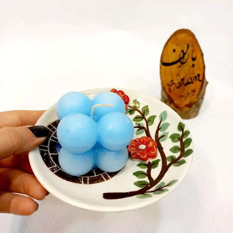 شمع دست ساز روبیک آبی 4.5 سانت کد 8