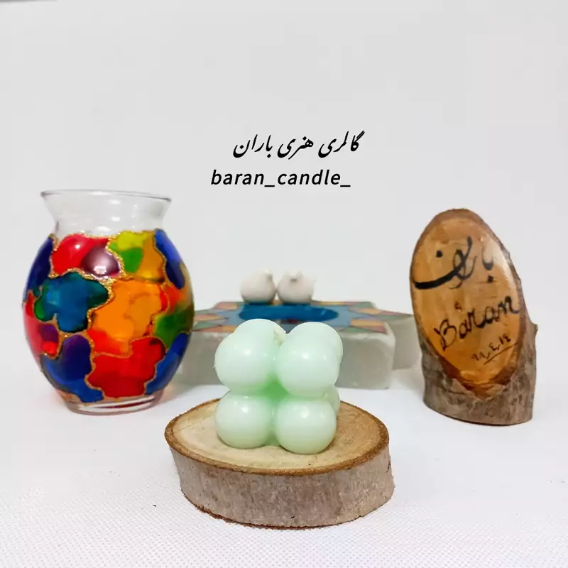 شمع دست ساز روبیک آبی 4.5 سانت کد 8