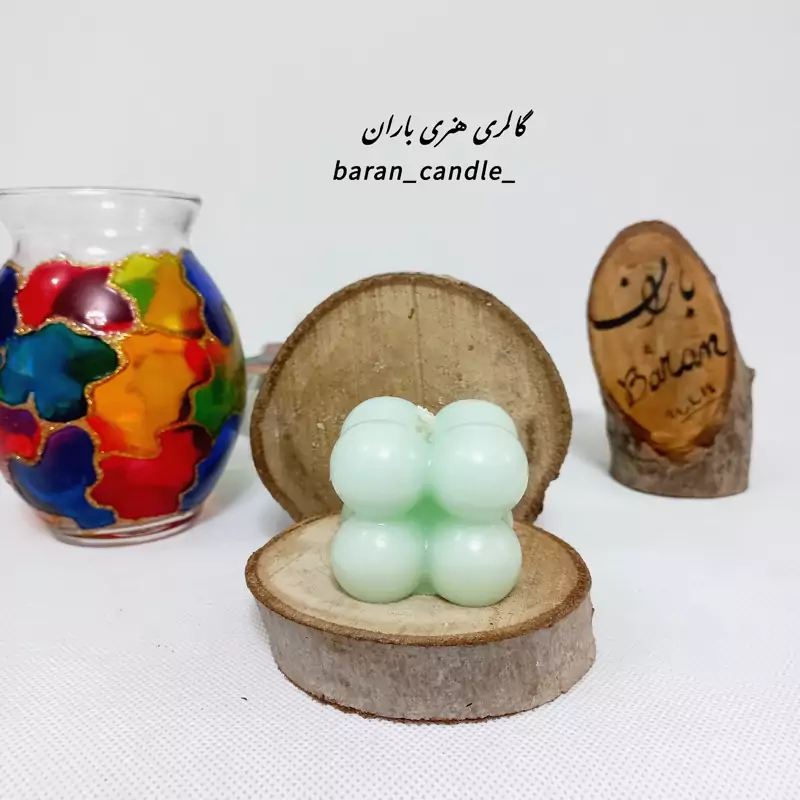 شمع دست ساز روبیک یاسی 4.5 سانت کد 8