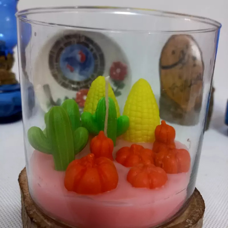 شمع دست ساز مدل کاکتوس 12 سانت1