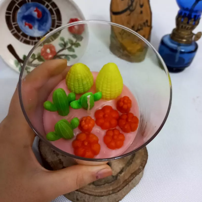 شمع دست ساز مدل کاکتوس 12 سانت1