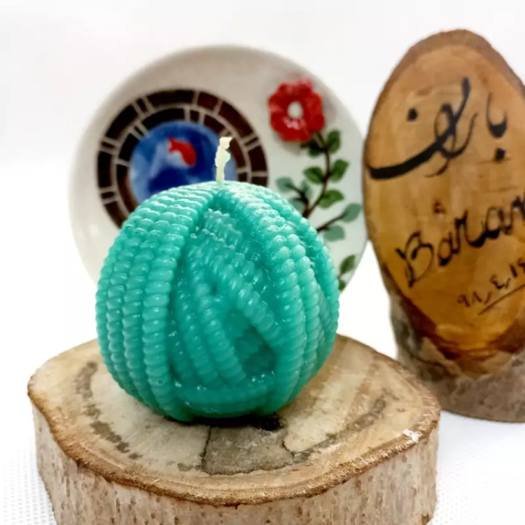 شمع دست ساز مدل گوله کاموا 6 سانت کد 1
