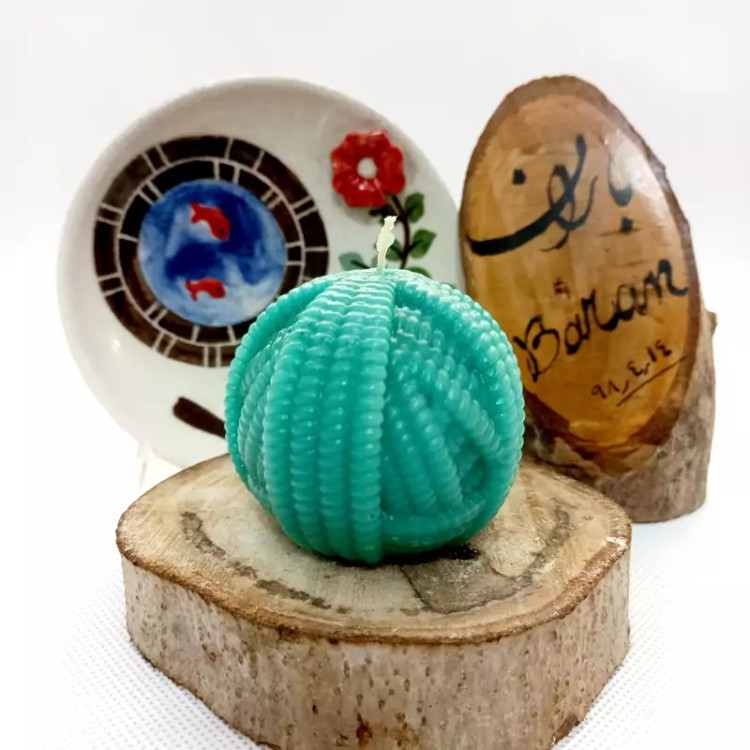 شمع دست ساز مدل گوله کاموا 6 سانت کد 1