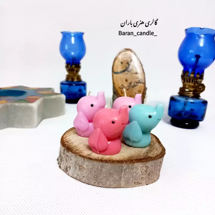شمع دست ساز فیل 4 تایی به رنگ دلخواه شما میسازیم