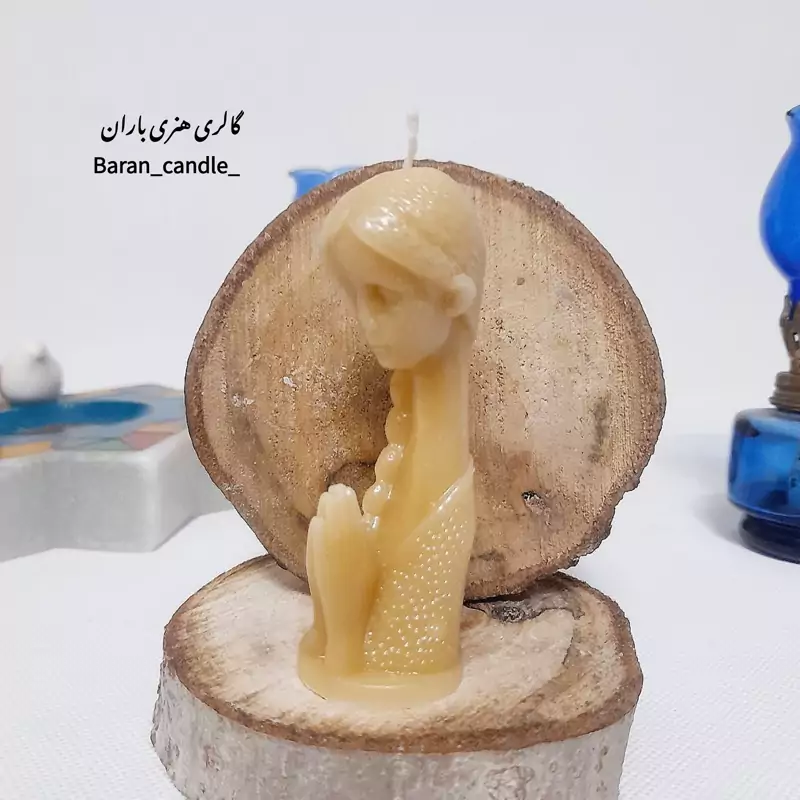 شمع عمده 6 عددی دست ساز دختر مو بافت 10سانت کد 4
