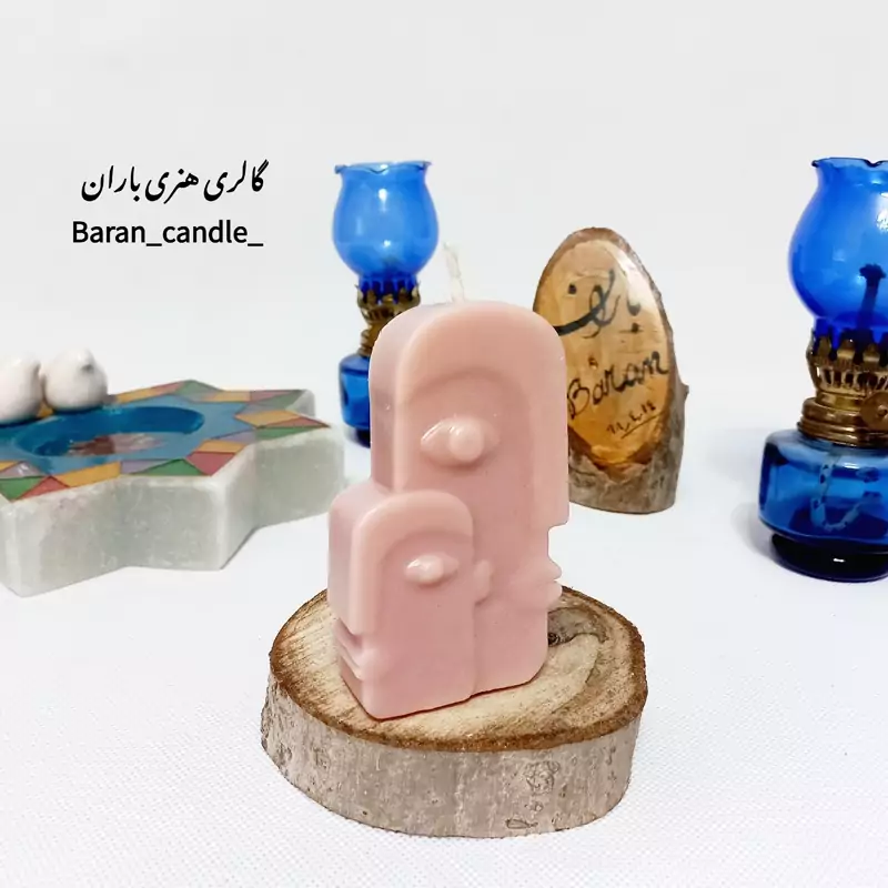 شمع دست ساز مدل هنری دو چهره 10