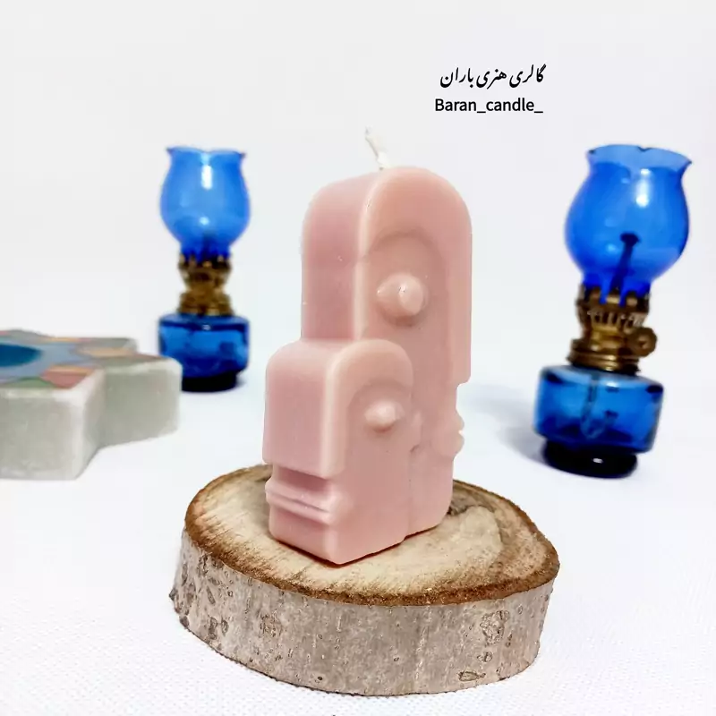 شمع دست ساز مدل هنری دو چهره 10