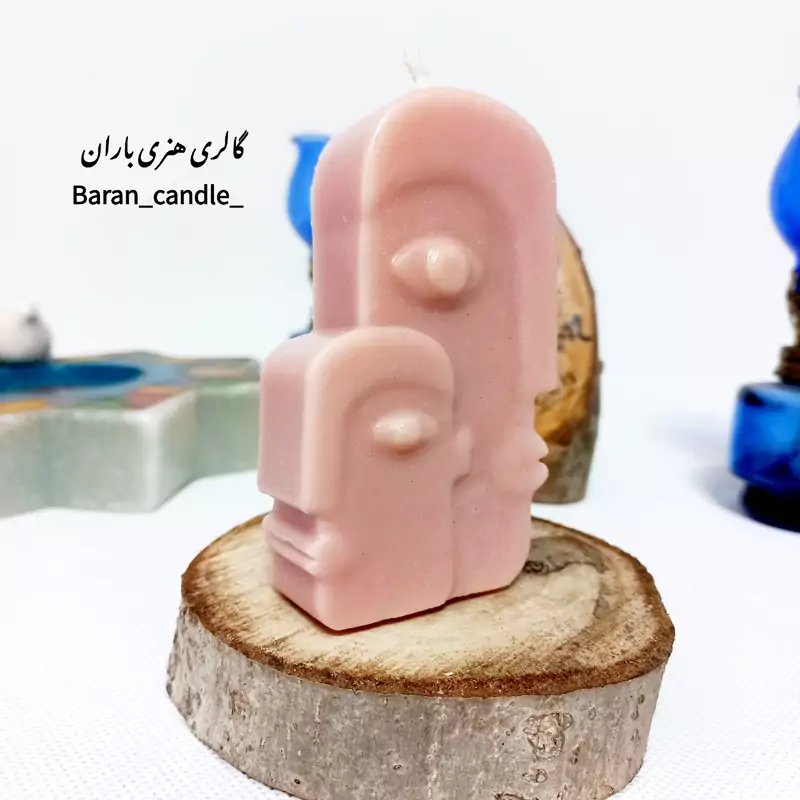 شمع دست ساز  مدل هنری دو چهره  10