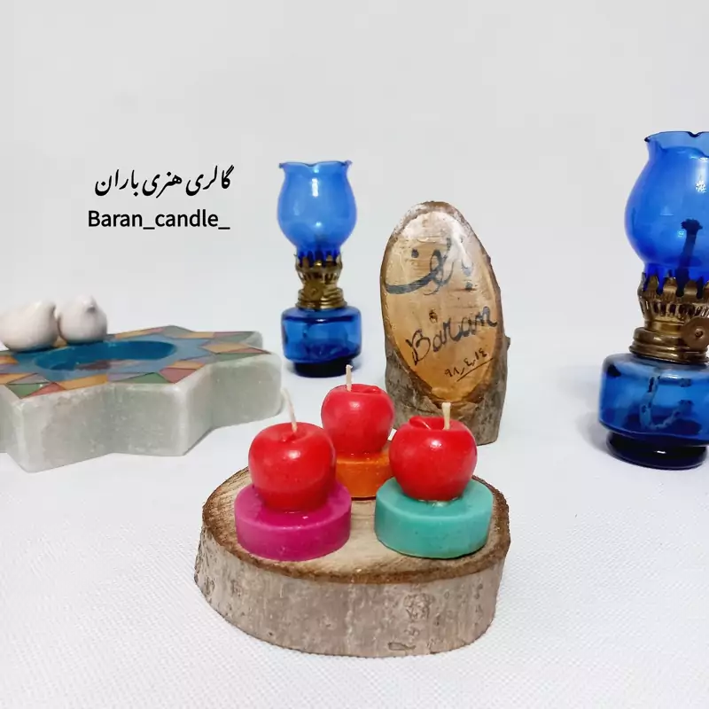 شمع دست ساز سیب مناسب عیدی و کادو