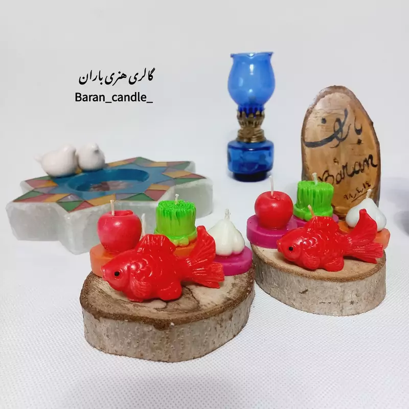 شمع دست ساز سیب مناسب عیدی و کادو