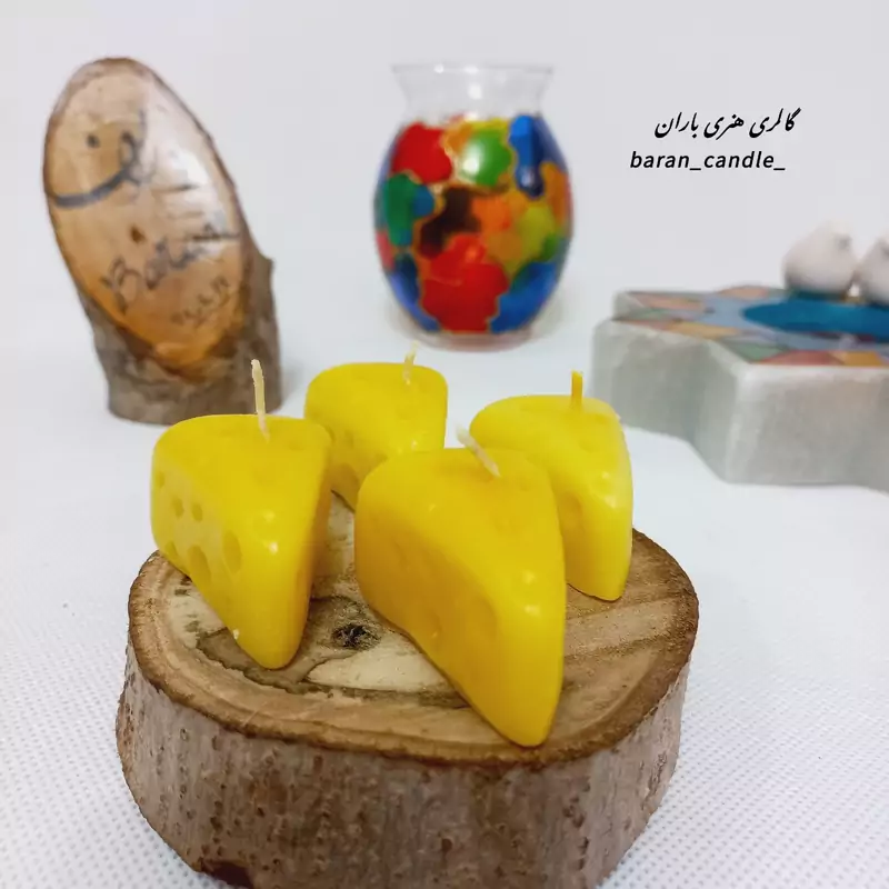 شمع دست ساز مدل پنیر5 سانت کد 10