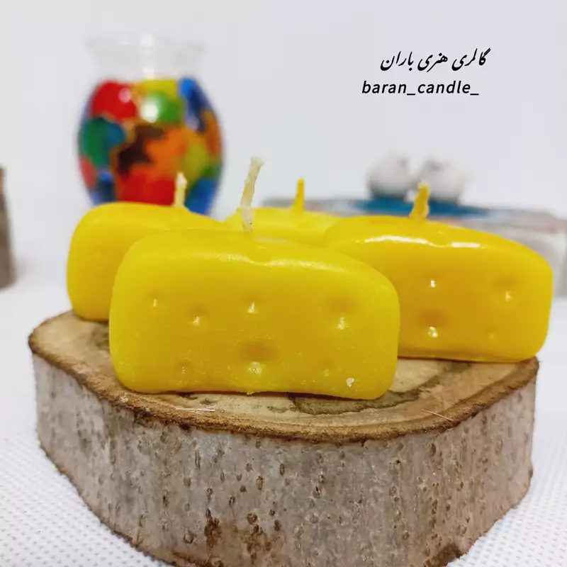 شمع دست ساز مدل پنیر5 سانت کد 10