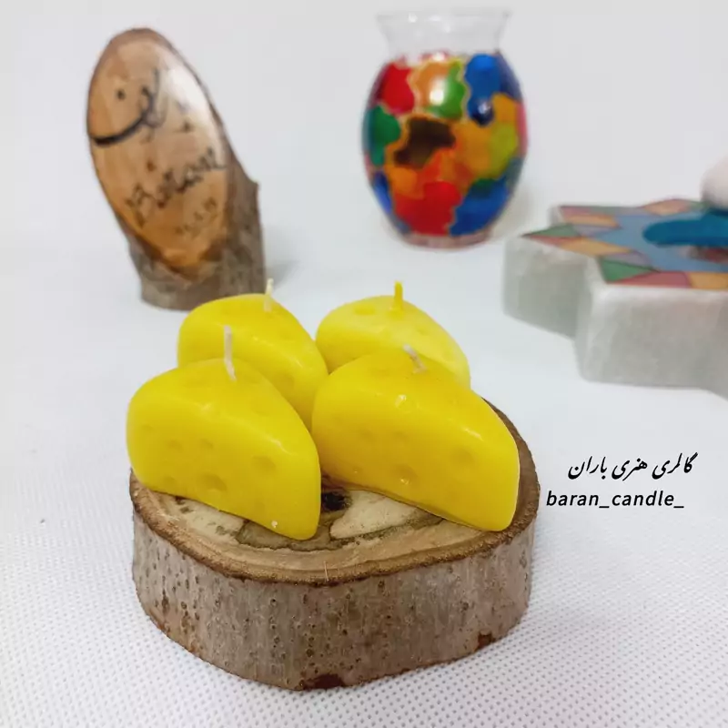 شمع دست ساز مدل پنیر5 سانت کد 10