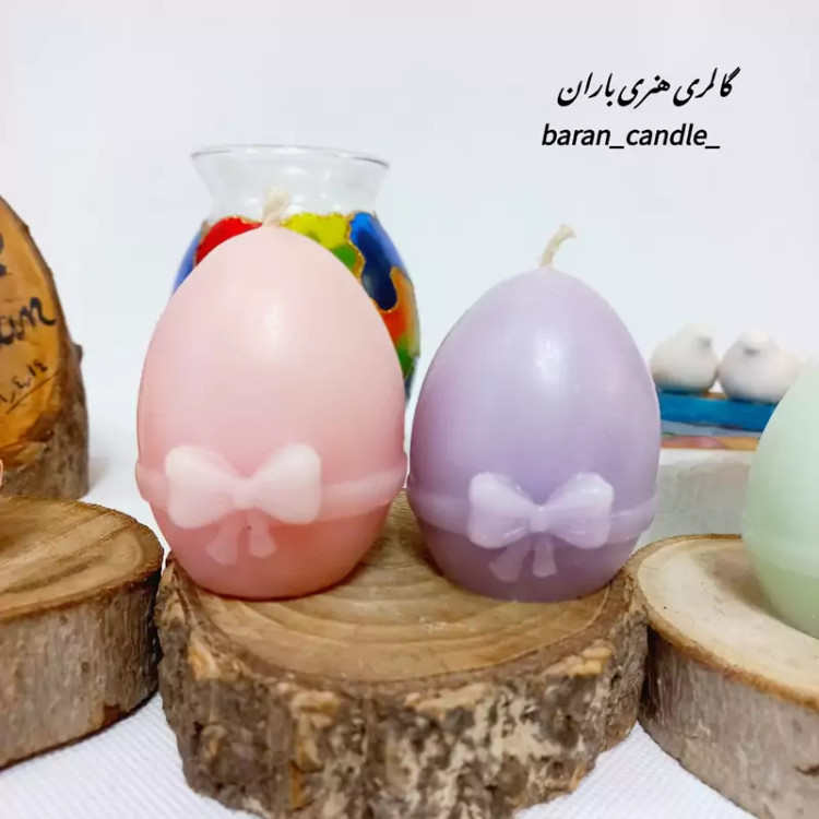 شمع عید تخم مرغ هفت سین 8 سانت کد 67 رنگ یاسی