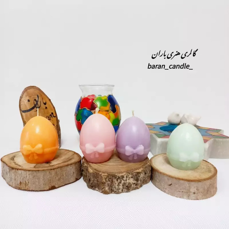 شمع عید تخم مرغ هفت سین 8 سانت کد 67 رنگ یاسی
