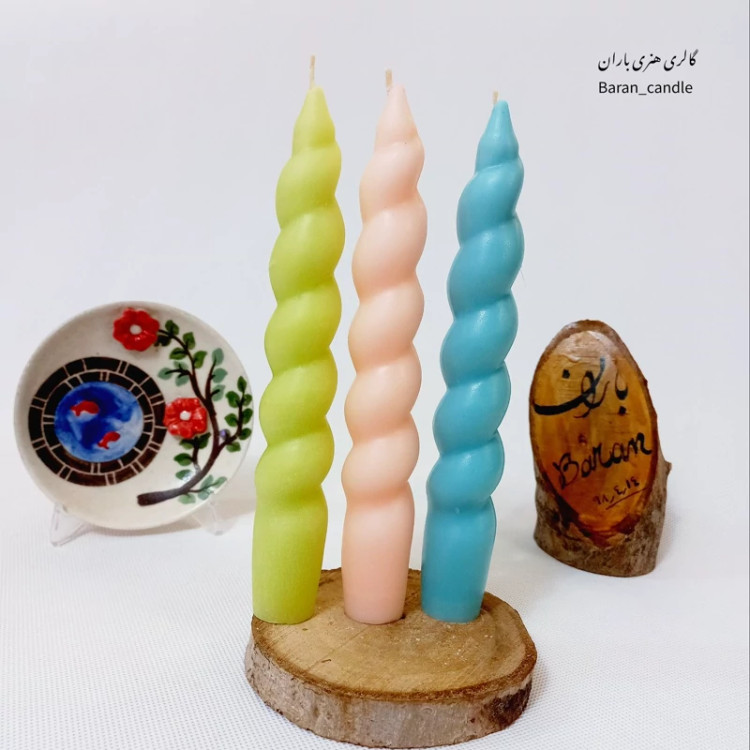 شمع دست ساز پیچ 20 سانت کد 45 سه عددی