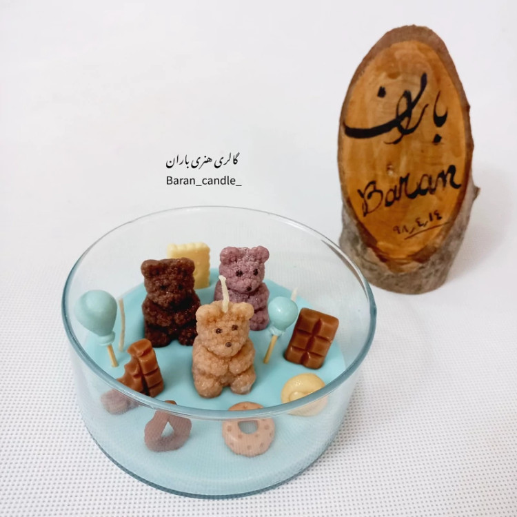 شمع دست ساز مدل تدی 12 سانت