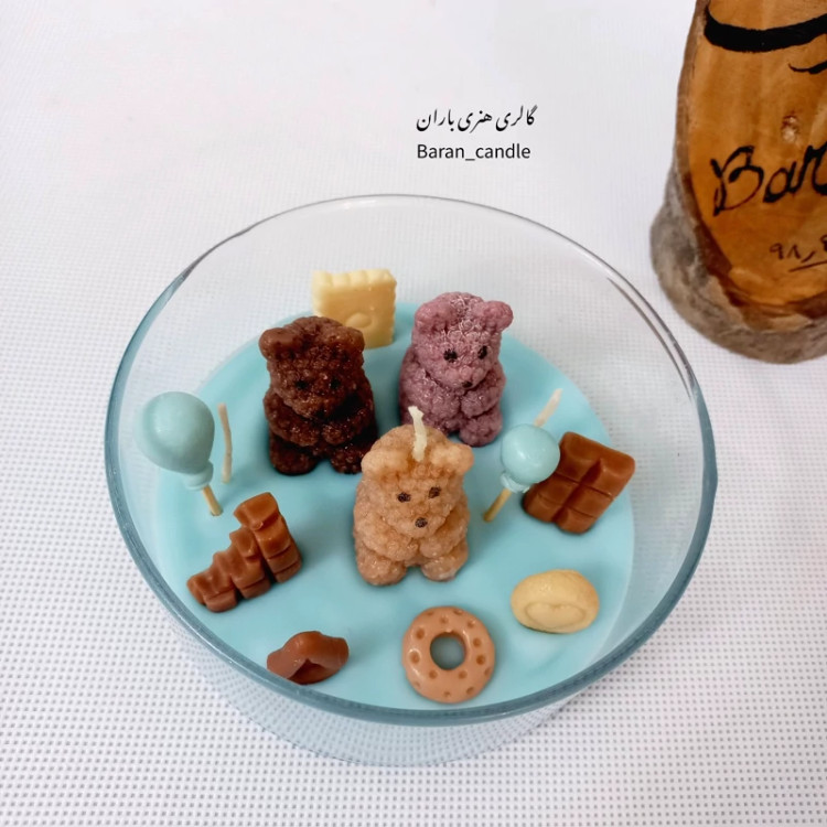 شمع دست ساز مدل تدی 12 سانت