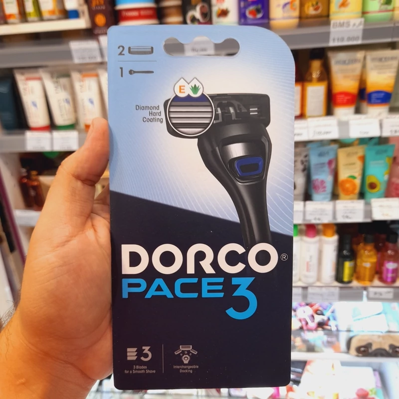 ژیلت دورکو تیغ یدک خور مردانه 3لب همراه 2 عدد یدک Pace 3 جدید