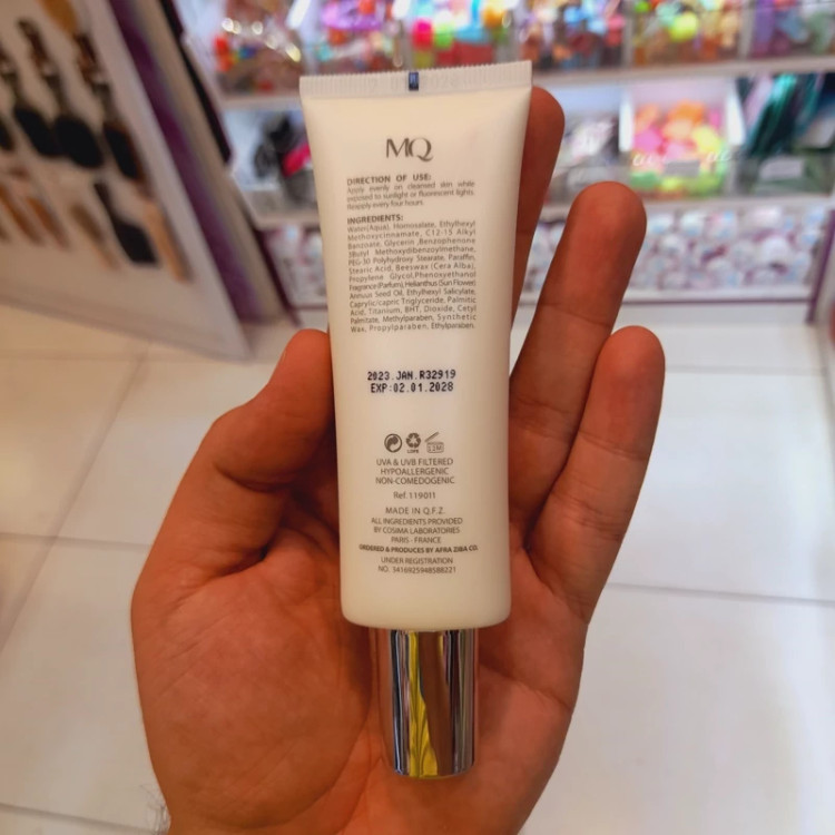 کرم ضدافتاب MQ ام کیو SPF50 بی رنگ،اینویزیبل 55 میل انواع پوست