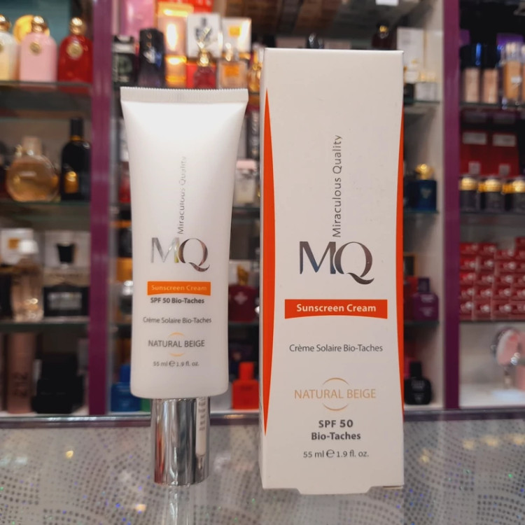 کرم ضدافتاب MQ ام کیو بایوتاچ SPF50 نچرال بژ،بژ متوسط55 میل.پوست لک دار