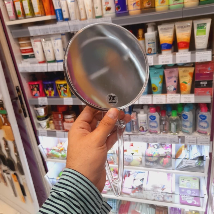 آینه آرایشی بزرگنمایی 7 برابر دوطرفه ایستاده و دستی و تاشو و دیواری کد 5