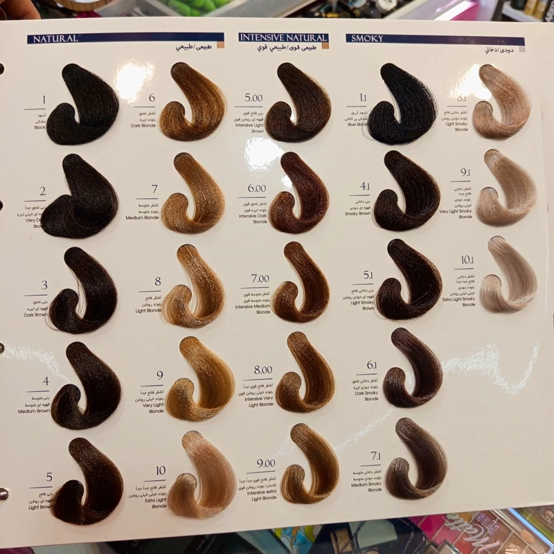 رنگ مو ویتامول قهوه ای زیتونی روشن 5.3 زیتونی 120 میل کراتین گیاهی دستکش کلاه ماسک مو 10 میل بعد رنگ