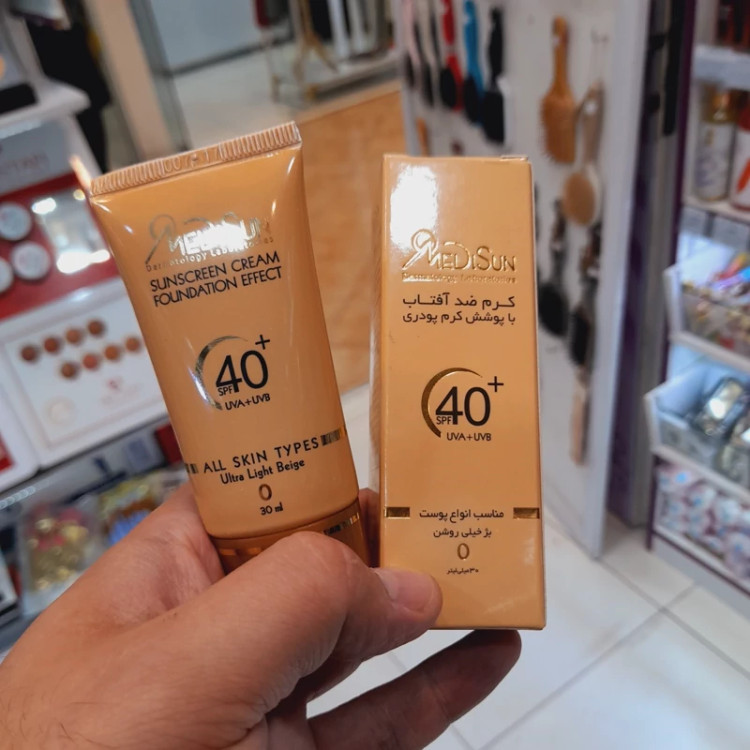 کرم ضد افتاب مدیسان انواع پوست رنگی بژ خیلی روشن شماره 0 حجم 30 میل SPF40