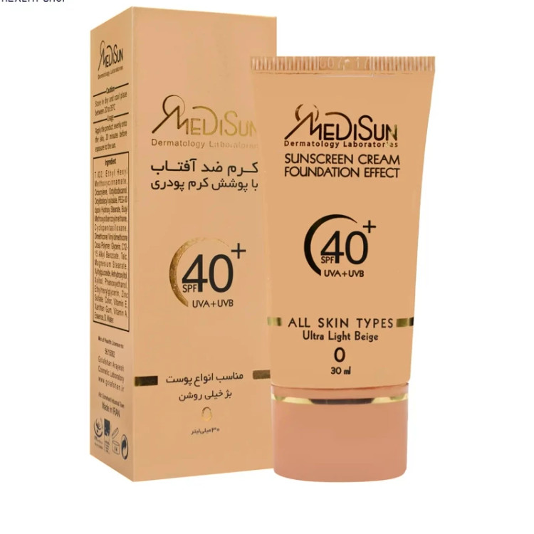 کرم ضد افتاب مدیسان انواع پوست رنگی بژ خیلی روشن شماره 0 حجم 30 میل SPF40