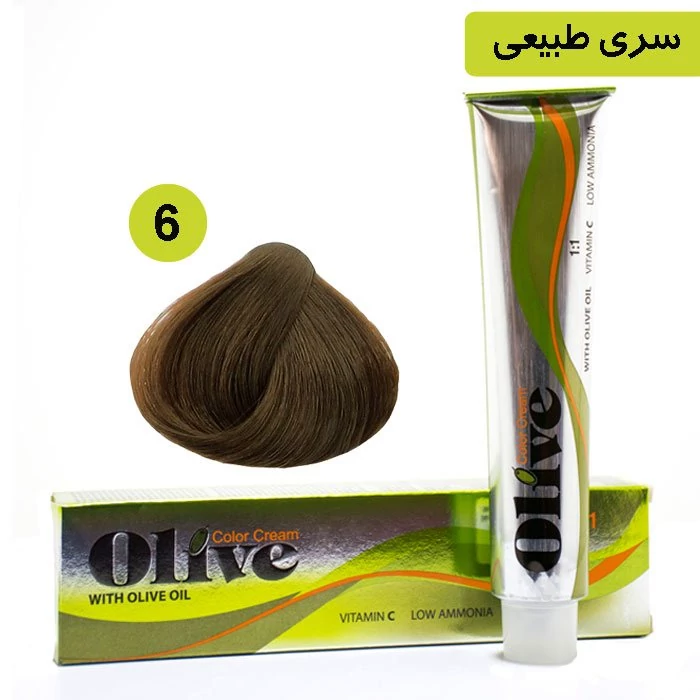 رنگ مو الیو شماره 6 طبیعی عصاره روغن زیتون ویتامین سی و کم امونیاک 100 میل