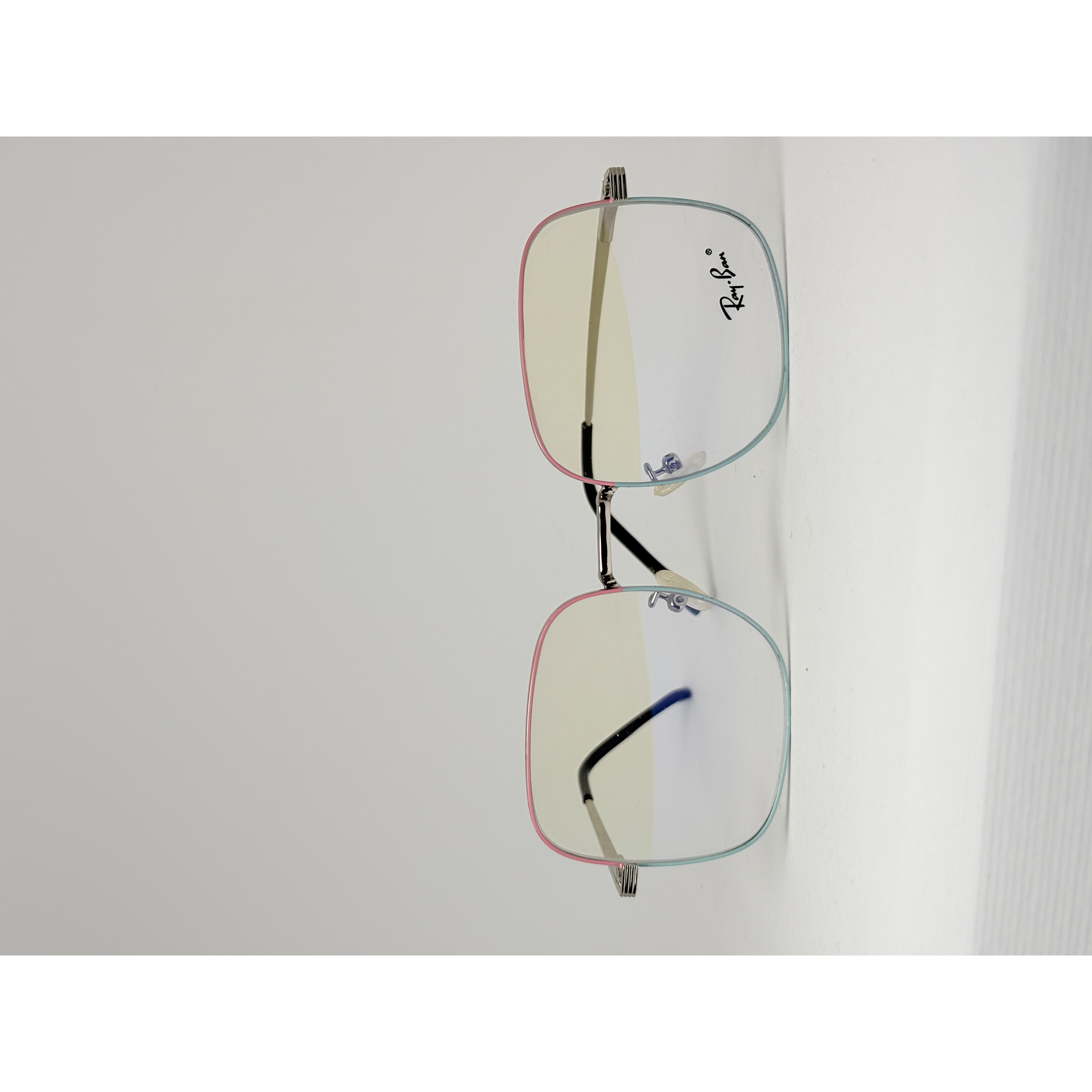 عینک طبی زنانه rayban مربعی ابی صورتی فانتزی